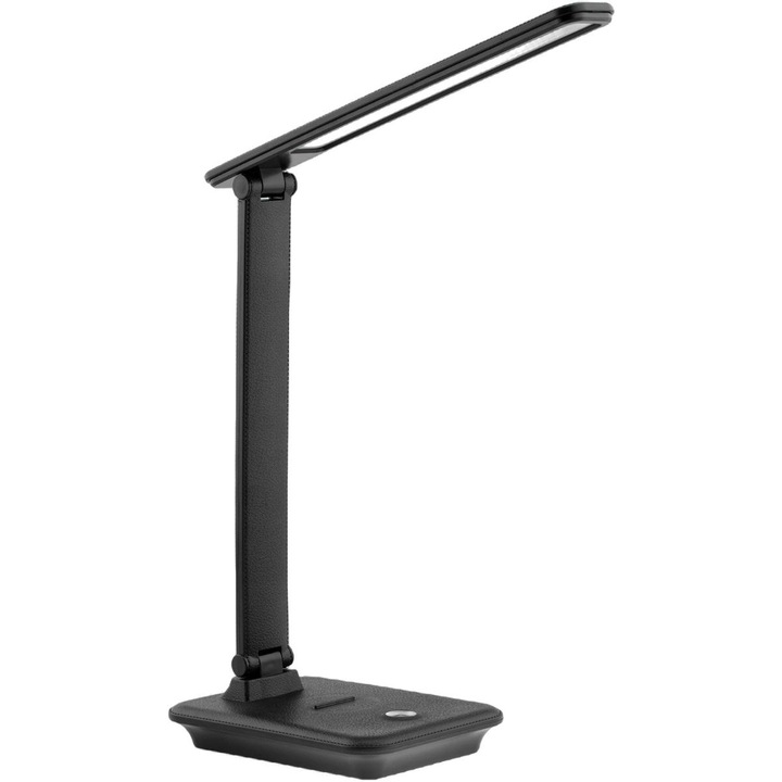 Lampa de birou LED, Polux, Plastic, 330 mm, Negru