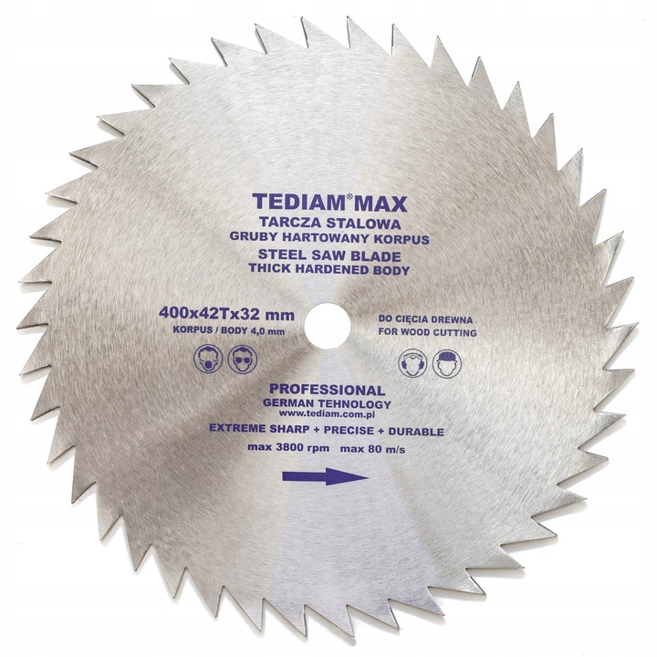 Disc de taiere lemn Tediam, 42 dinti, 400x32 mm