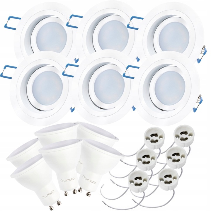 LED лампа Lumiled, 6 броя, LED GU10, Бял