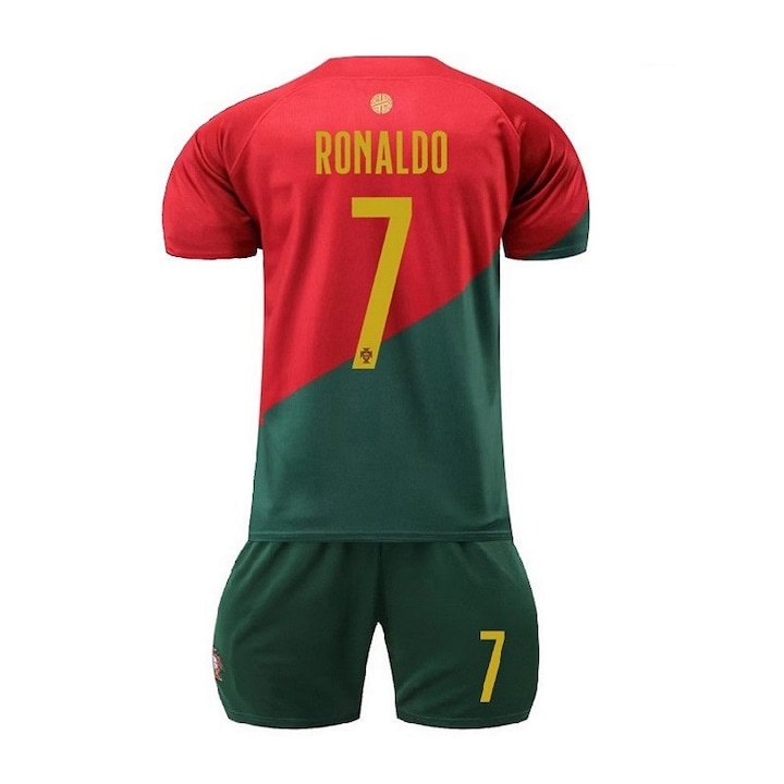 Ronaldo ferfi sportfelszereles. NO.7, polieszter, zold/piros, Piros/Zöld