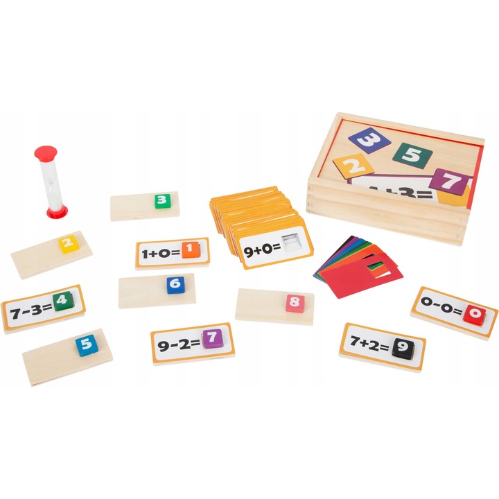 Matematikai tanulási játék, Kisláb Design, Fa/Műanyag, +6 év, Többszínű