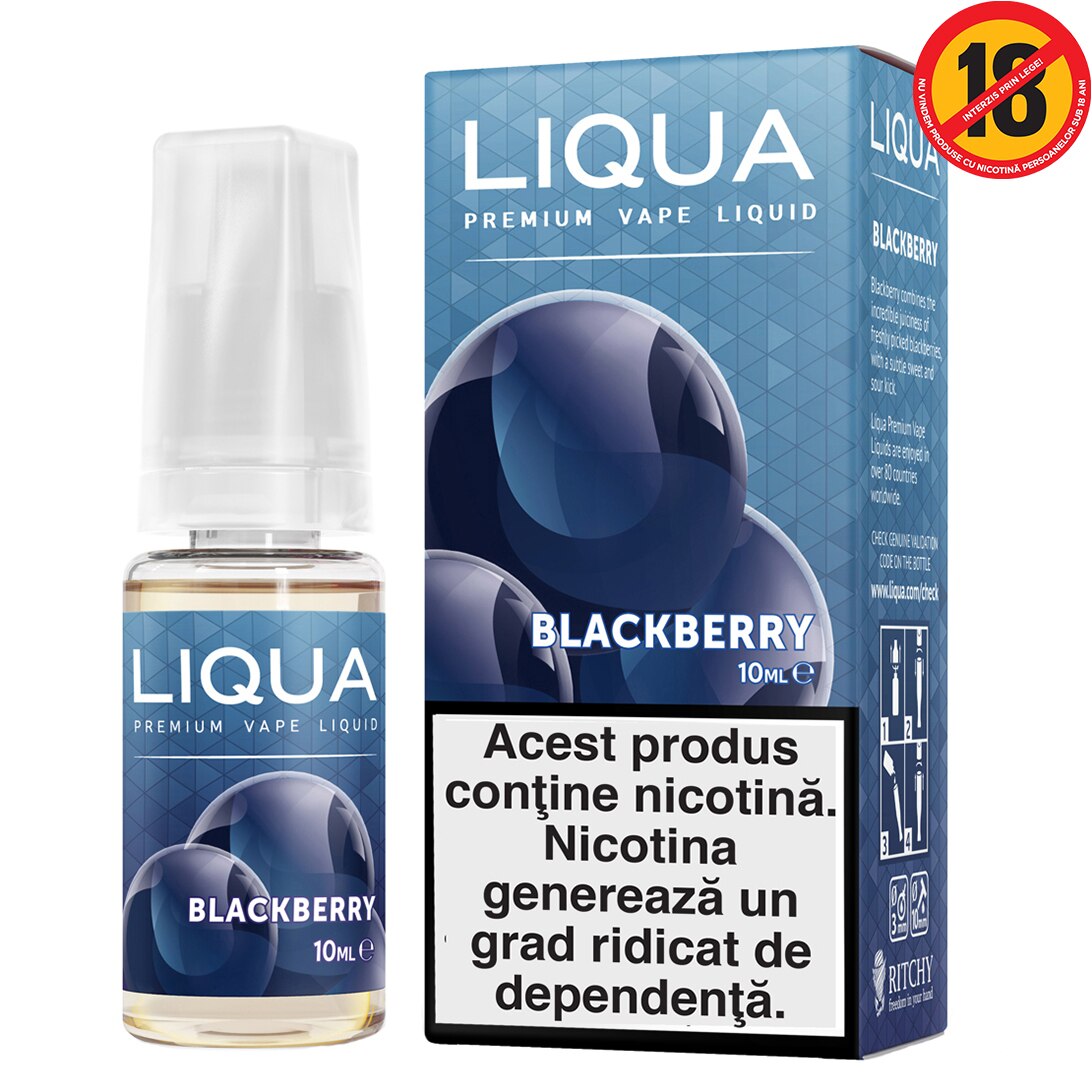 Lichid pentru Tigara Electronica Liqua Elements, 10ml, Blackberry, 18 mg/ml.