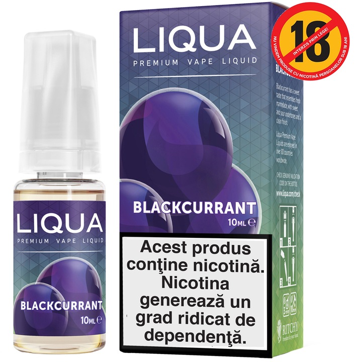 Lichid pentru Tigara Electronica Liqua Elements, 10ml, Blackcurrant, 12 mg/ml.