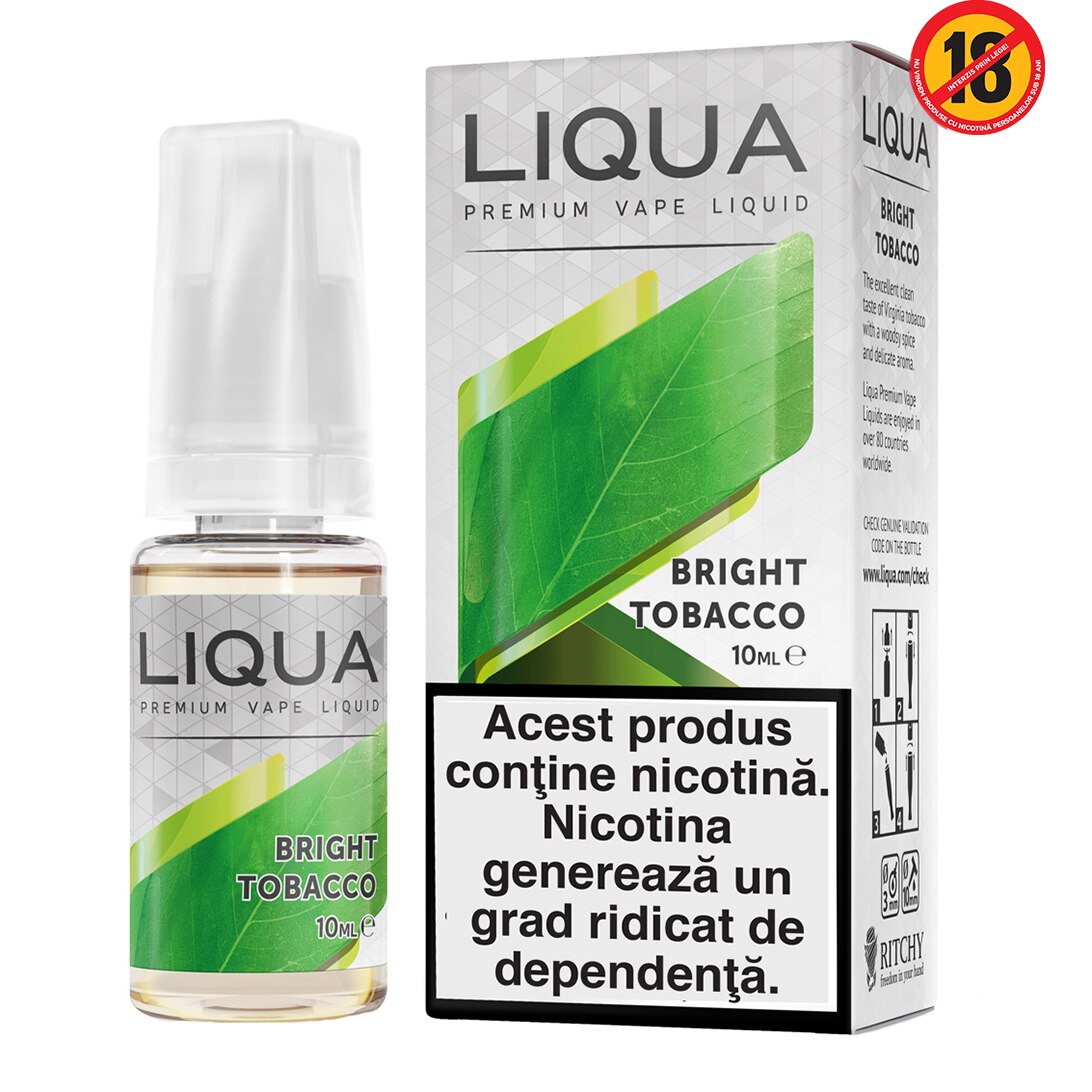 Lichid pentru Tigara Electronica Liqua Elements, 10ml, Bright Tobacco, 18 mg/ml.