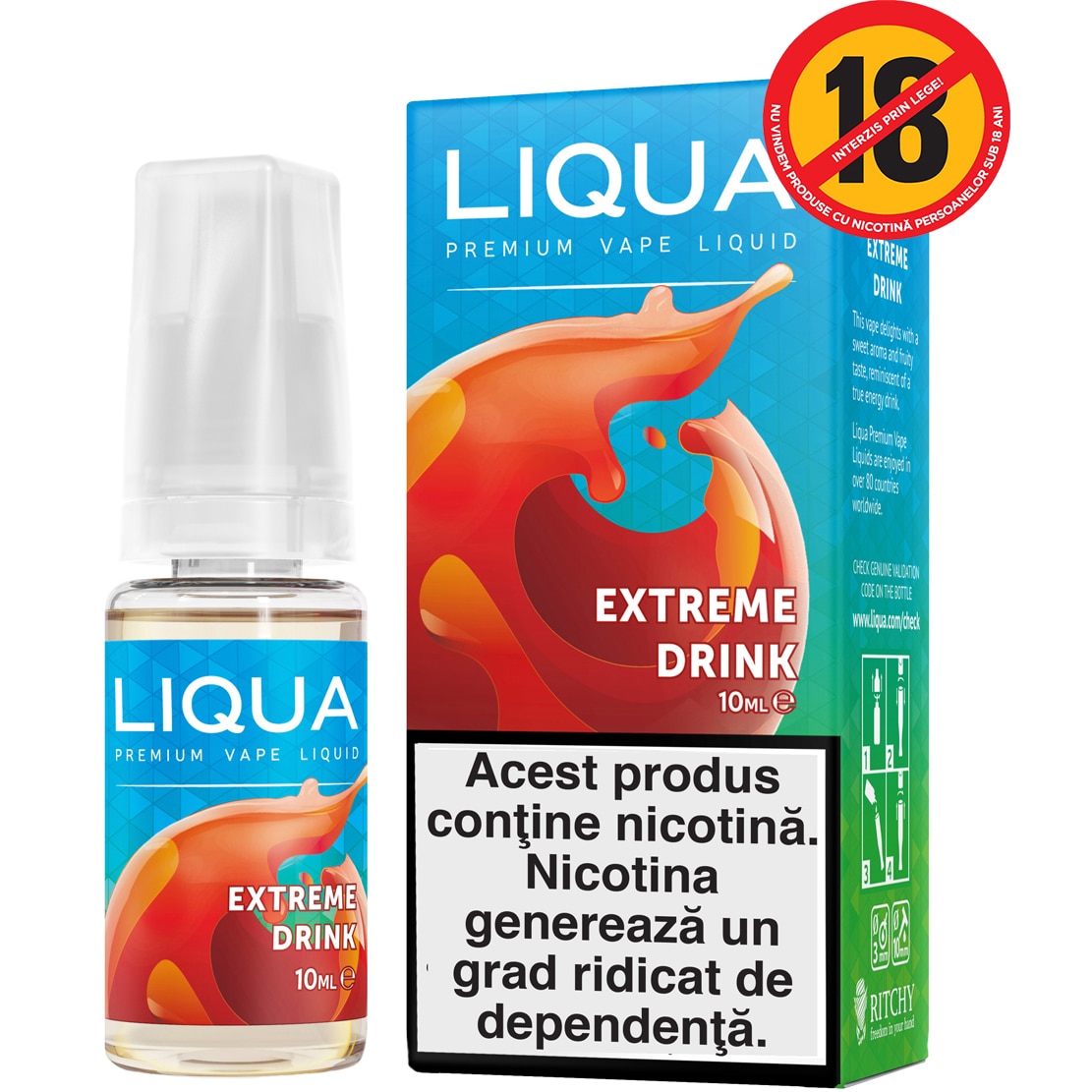 Lichid pentru Tigara Electronica Liqua Elements, 10ml, Extreme Drink, 12 mg/ml.