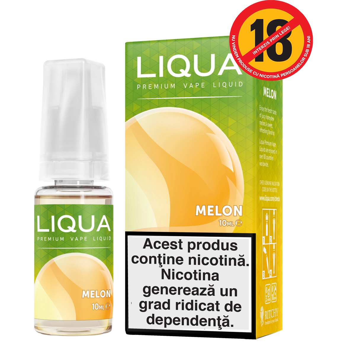 Lichid pentru Tigara Electronica Liqua Elements, 10ml, Melon, 12 mg/ml.