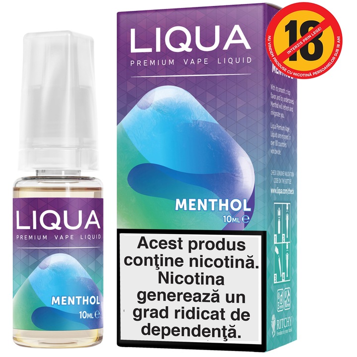 Lichid pentru Tigara Electronica Liqua Elements, 10ml, Menthol, 6 mg/ml.