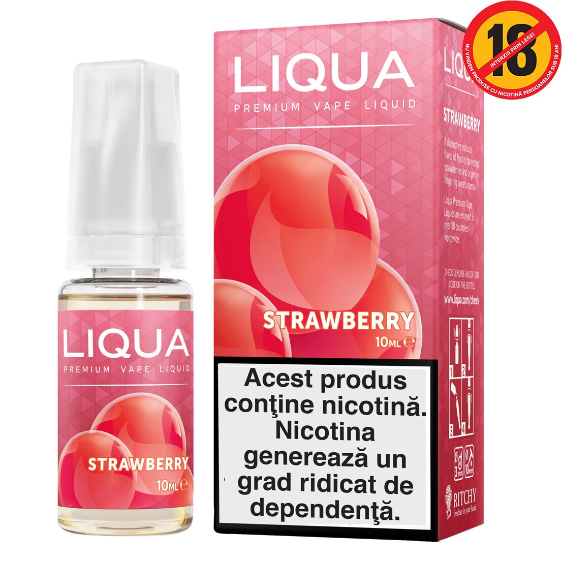 Lichid pentru Tigara Electronica Liqua Elements, 10ml, Strawberry, 6 mg/ml.