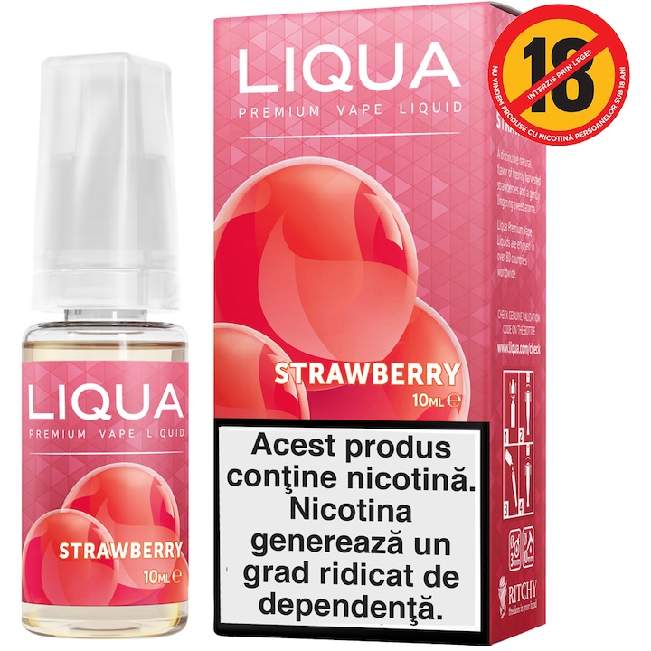 Lichid pentru Tigara Electronica Liqua Elements, 10ml, Strawberry, 12 mg/ml.
