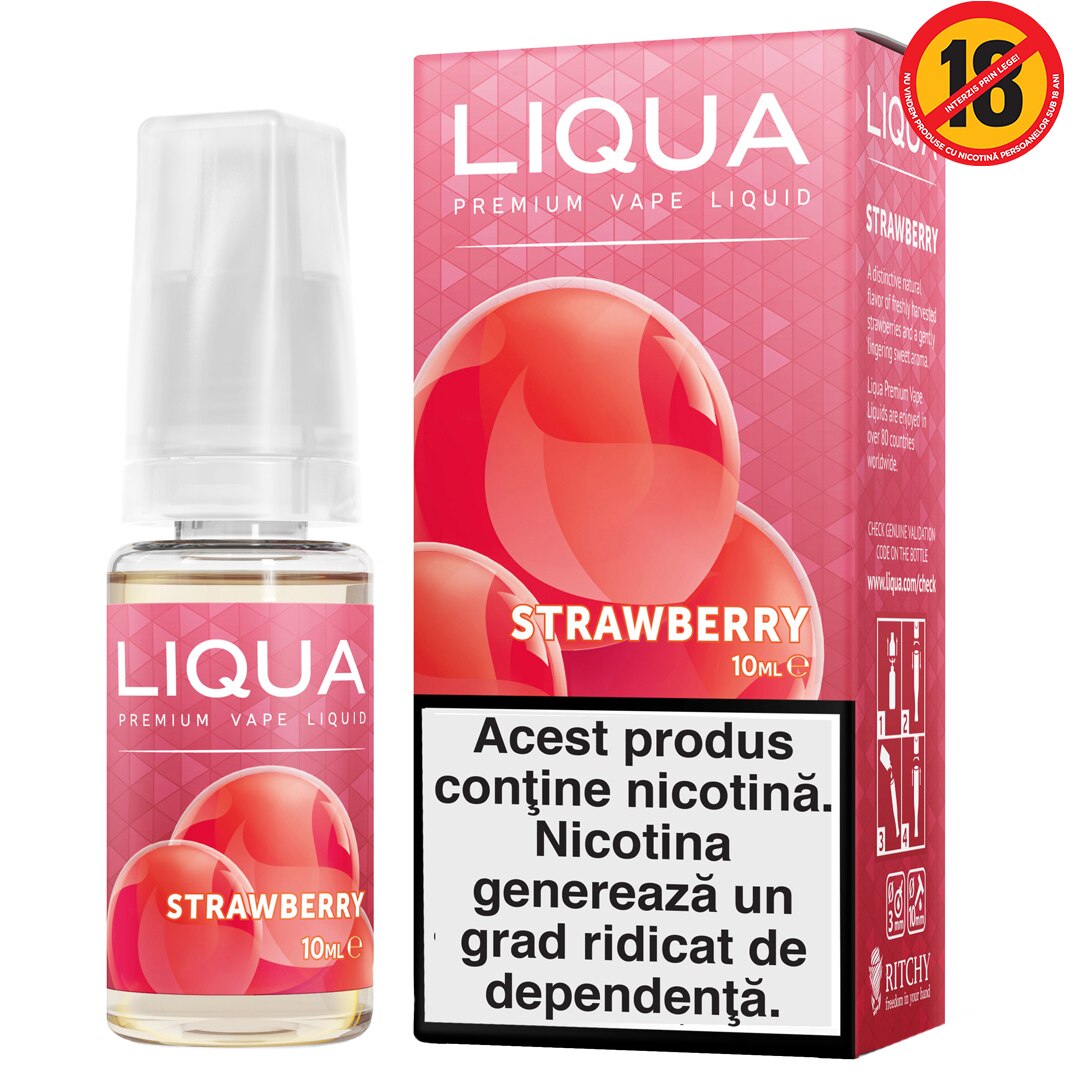 Lichid pentru Tigara Electronica Liqua Elements, 10ml, Strawberry, 12 mg/ml.