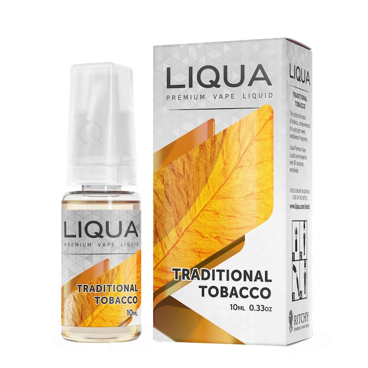 Lichid pentru Tigara Electronica Liqua Elements, 10ml, Traditional Tobacco, 0 mg - Fara Nicotina