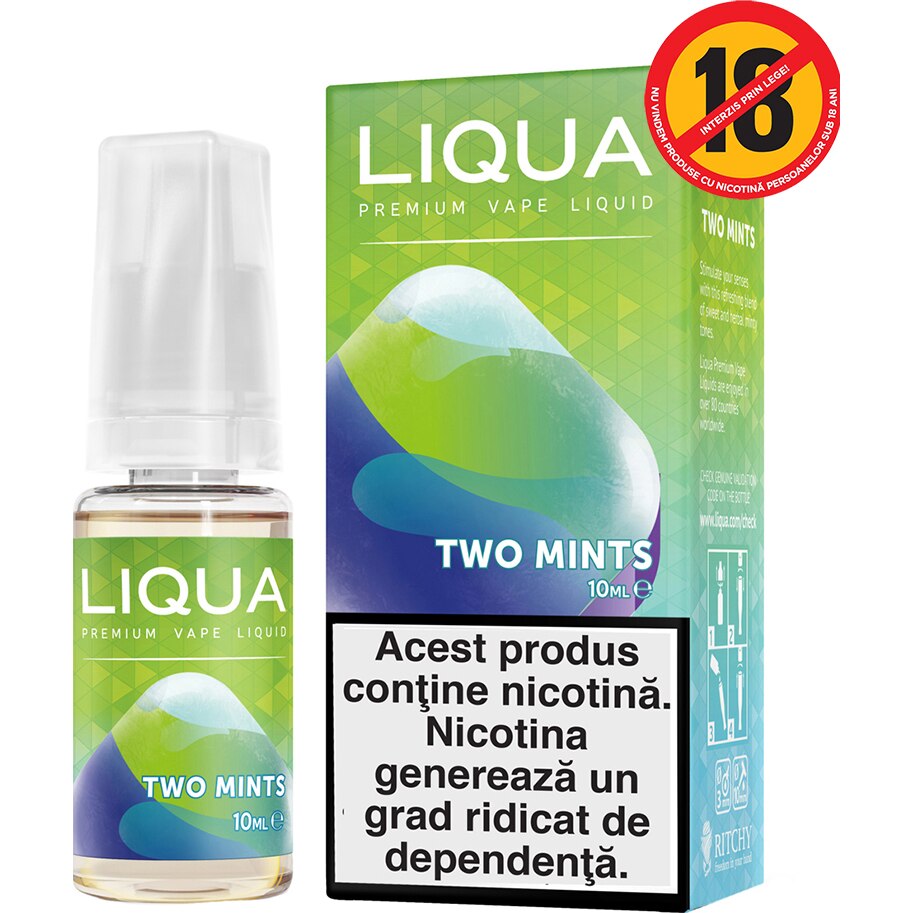 Lichid pentru Tigara Electronica Liqua Elements, 10ml, Two Mints, 18 mg/ml.