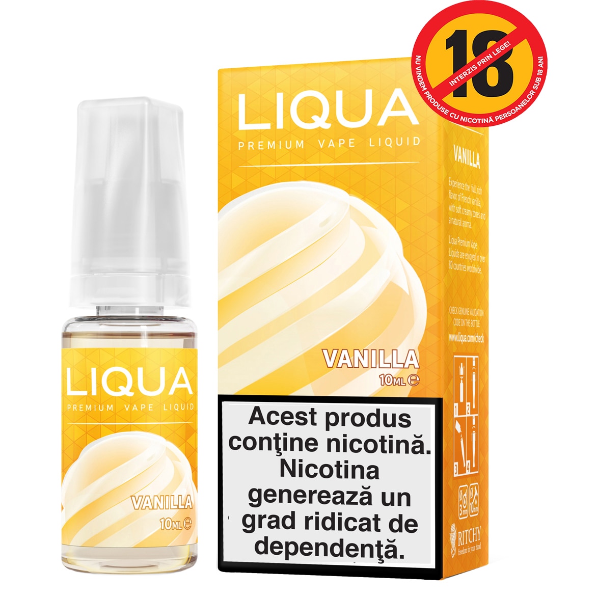 Lichid pentru Tigara Electronica Liqua Elements, 10ml, Vanilla, 12 mg/ml.