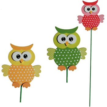 Set 3 figurine decorative bufnite, 6,5 x 27 cm, Radar 137161 Set 3 figurine decorative bufnite, 6,5 x 27 cm, Radar 137161