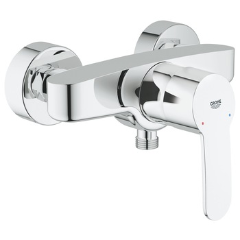 Baterie dus Grohe Eurostyle Cosmopolitan, monocomanda, 1/2", cartus ceramic, limitator debit reglabil, protectie reflux, Crom