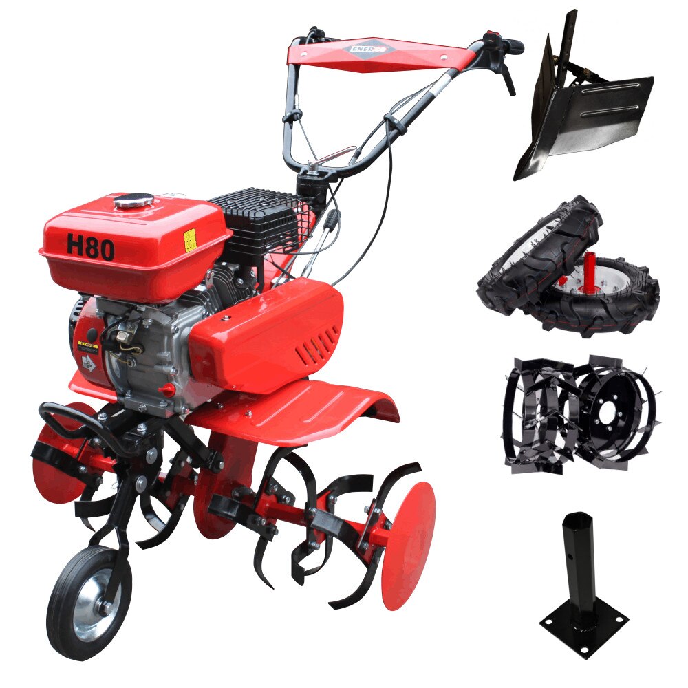 Motosapa H80 ENERGO, cu roti de cauciuc, rarita si roti metalice 350 mm cu manicot suplimentar