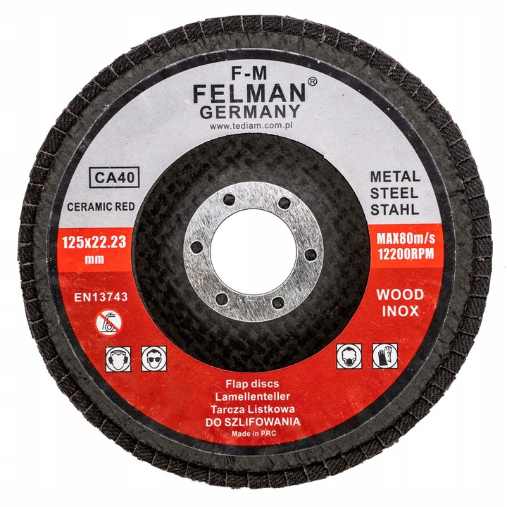 Disc slefuire Felman, 125 mm, GR40