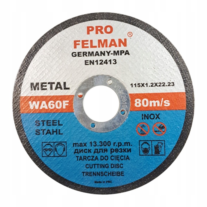 Disc de taiere metal Pro Felman, 115x1.2 mm