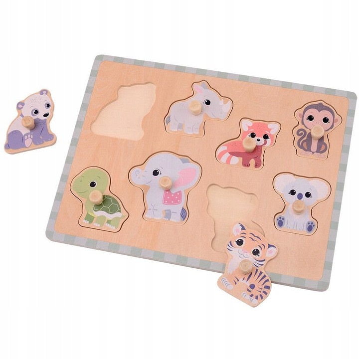 Puzzle Familia Wildies, Joueco, Lemn, Multicolor