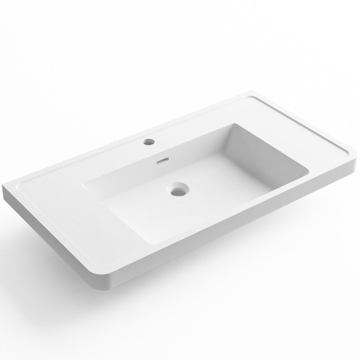 Lavoar Zara, compozit mineral, montaj suspendat sau incastrat, cu gaura de baterie, 90x48 cm