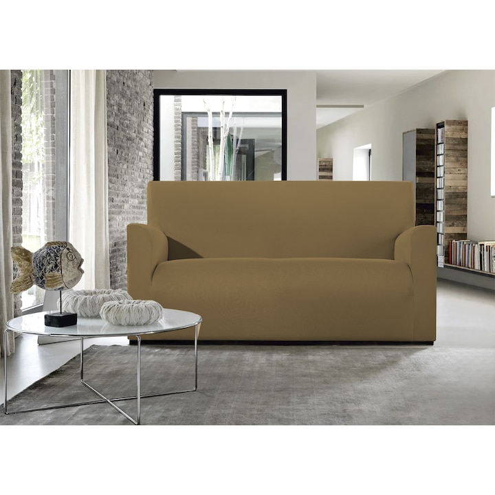 Husa canapea, Co.Ingros.Tex, Poliester, Model uni, Maro taupe