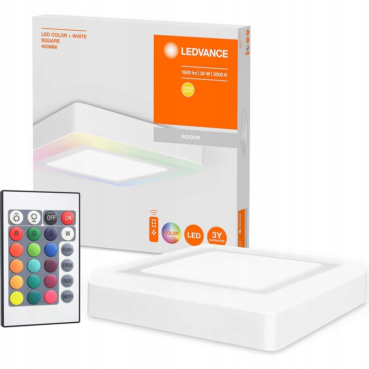 Ledvance (4058075265769) LED COLOR WHITE SQ 400MM 38W LEDV LED-es mennyezeti lámpa LED 38 W Fehér (4058075265769)