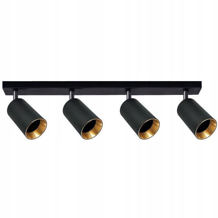 Осветително тяло, POLUX, Алуминий, Точково, 4 x GU10 LED, Черен/Златен