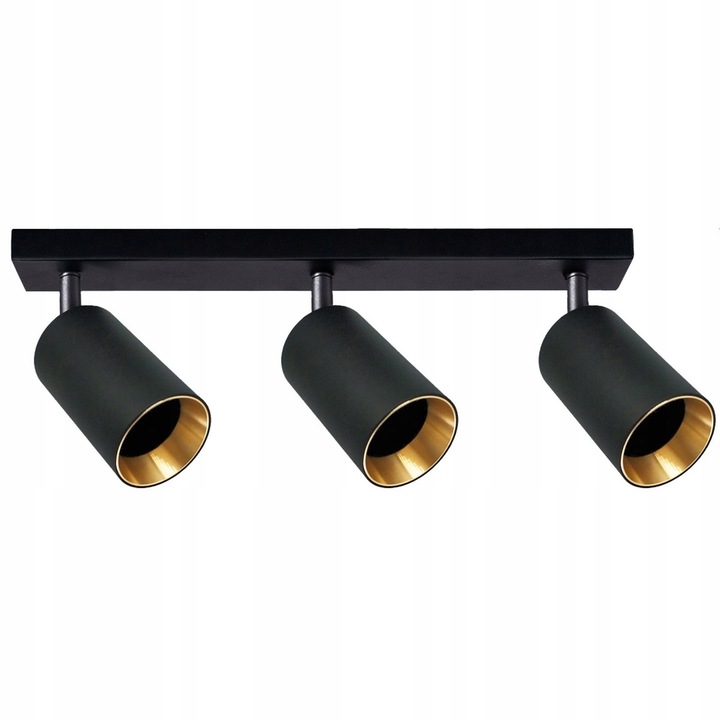 Осветително тяло, POLUX, Алуминий, Точково, 3 x GU10 LED, Черен/Златен