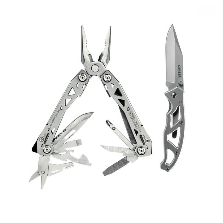 Set promotional Gerber multitool Suspension NXT si cutit pliabil de buzunar Paraframe