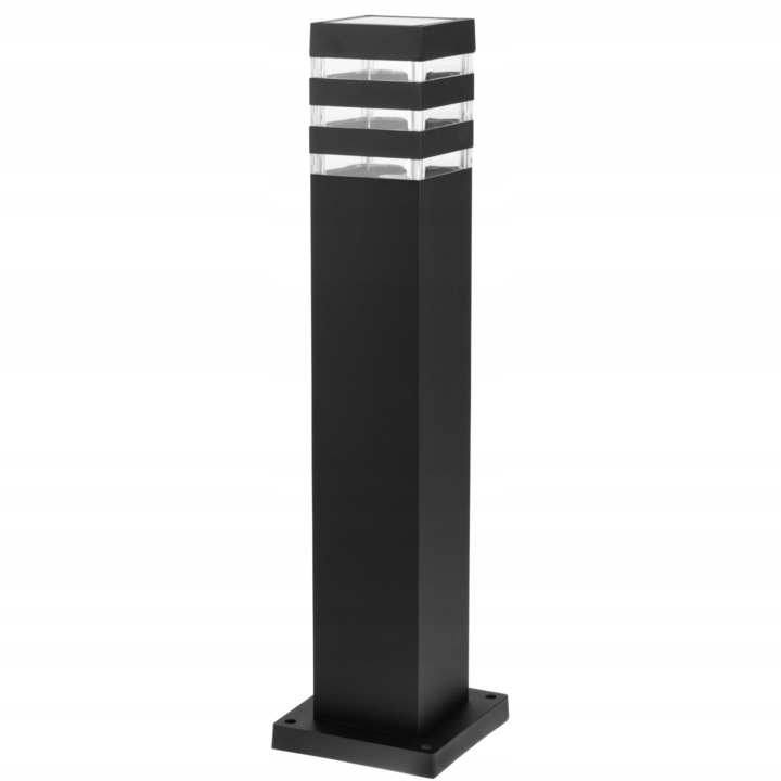 Kerti lámpa E27, Lumiled, Műanyag/Alumínium, 50 cm, Fekete