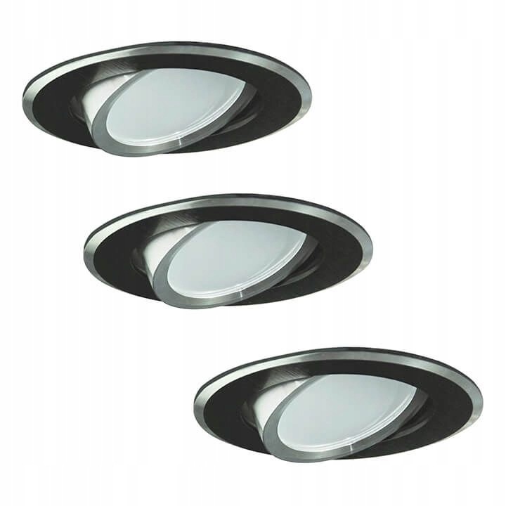 Комплект 3 халогенни прожектора, Polux, Алуминий, 3.5W, Черни