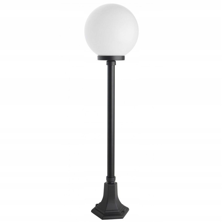 Градинска лампа Ball E27, Su-Ma, Пластмаса/Акрилно стъкло, 103 см, Черно/Бяло
