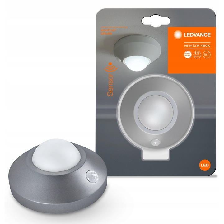 Éjszakai lámpa, Ledvance, LED, mozgásérzékelő, szürke