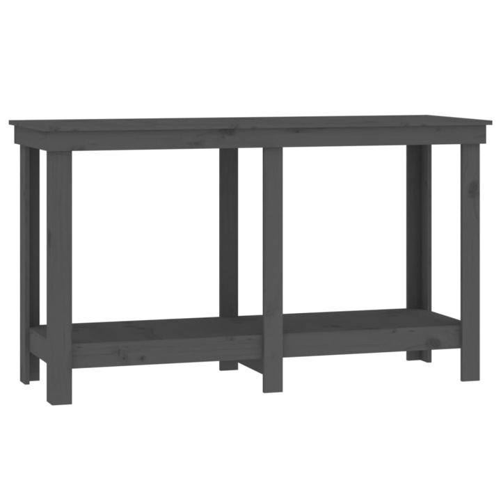 vidaXL szürke tömör fenyőfa munkapad 140 x 50 x 80 cm 822508
