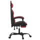 Scaun gaming pivotant/suport picioare vidaXL, 57,5 x 59,5 x (121-131) cm, negru/rosu vin, piele eco