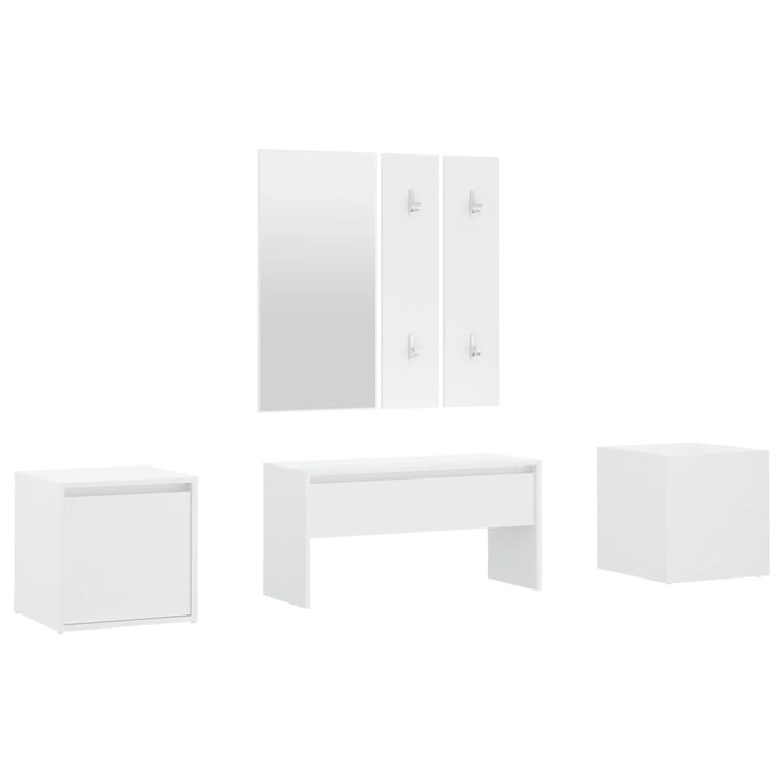 Set de mobilier pentru hol vidaXL, alb, lemn prelucrat, 80 x 30.5 x 40 cm, 37.3 kg