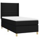 vidaXL fekete szövet rugós ágy matraccal 80 x 200 cm 3132027