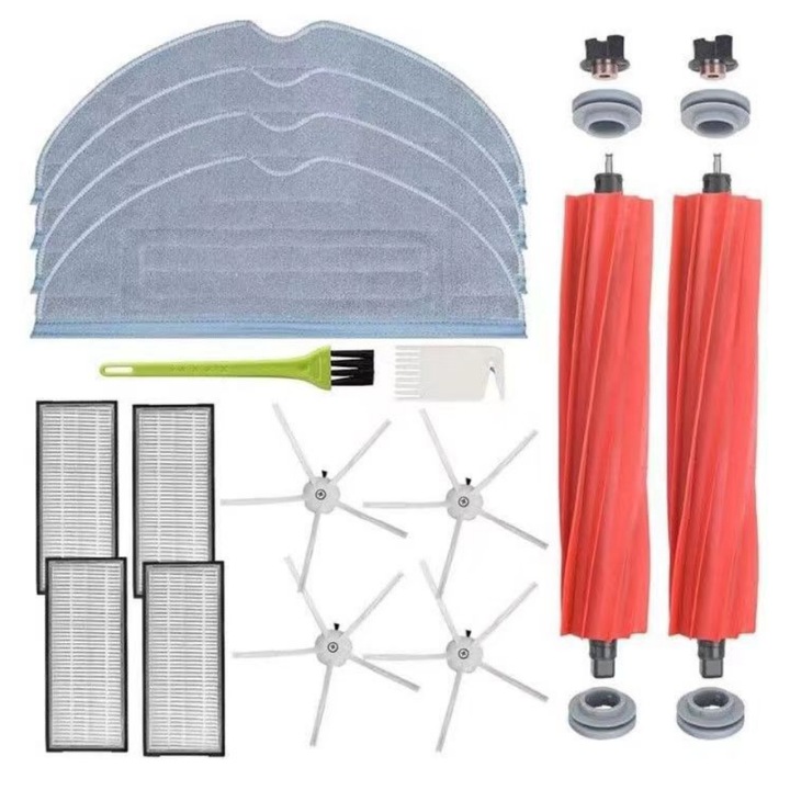 Set accesorii aspirator robot, pentru Roborock S7, 2 perii principale, 4 filtre Hepa, 4 lavete, 4 perii laterale, 2 accesorii curatare