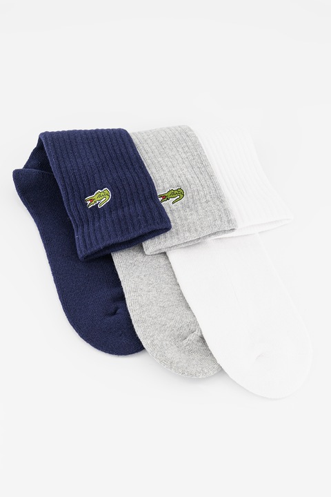 Lacoste, Унисекс чорапи - 3 чифта, Бял/Черен/Сив