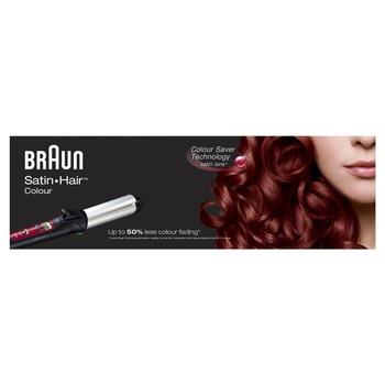 Ondulator Braun Satin Hair EC2, Colour Saver, ioni de satin, 9 trepte de temperatura, ecran LCD, negru