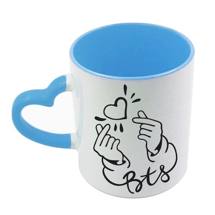 Személyre szabott bts love kpop bögre, kerámia, 330 ml