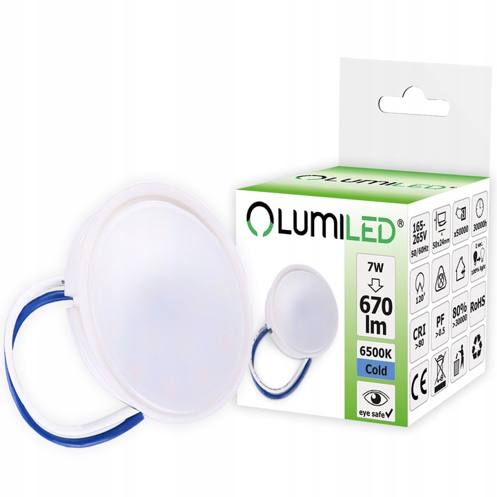 Insertie modul LED MR16 7W = 70W 670lm 6500K rece 120° LUMILED