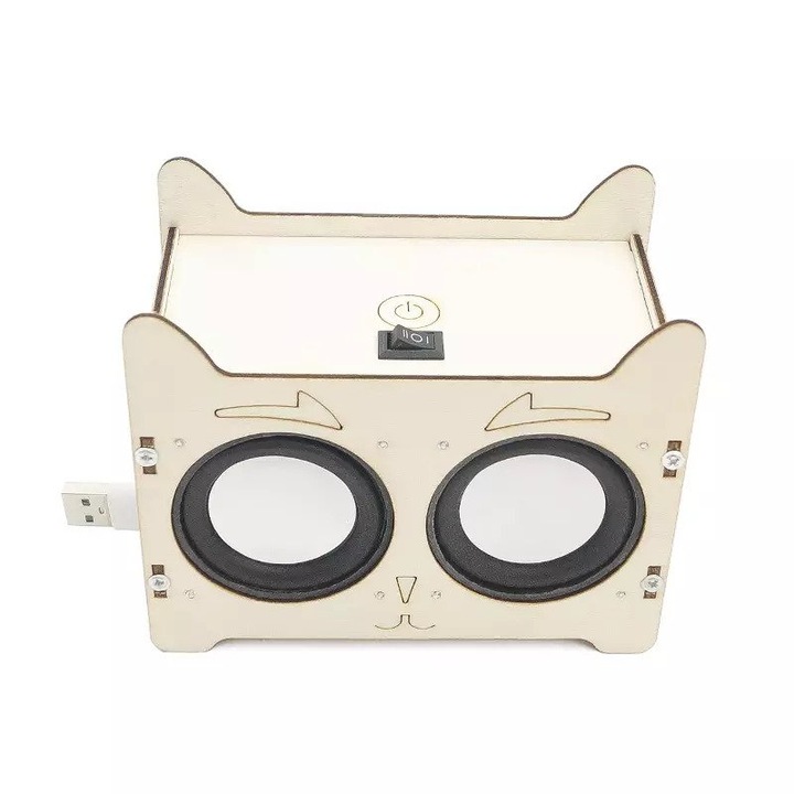 Jucarie Educationala Tetea, Kit lemn STEM, difuzor cu bluetooth