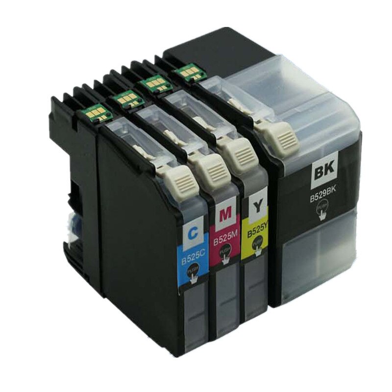 Set Cartuse Cerneala ERS Print Compatibile Brother LC529XL LC525XL - DCP-J100 DCP-J105 MFC-J200 - (BK + C+ M + Y)
