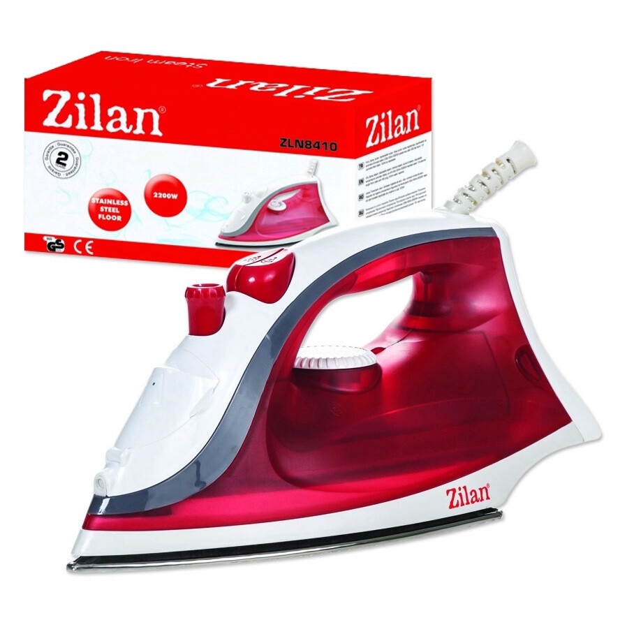 Fier de calcat talpa inox ZILAN ZLN-8410, 1600W, Alb/ Rosu