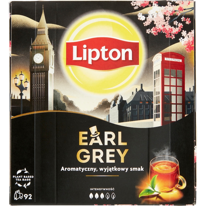 Lipton Earl Grey fekete tea, 92 filter