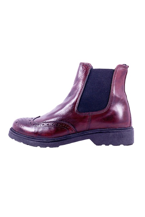 Cizme Chelsea de dama Vera Pelle, Cu elastice, Piele naturala, Wine