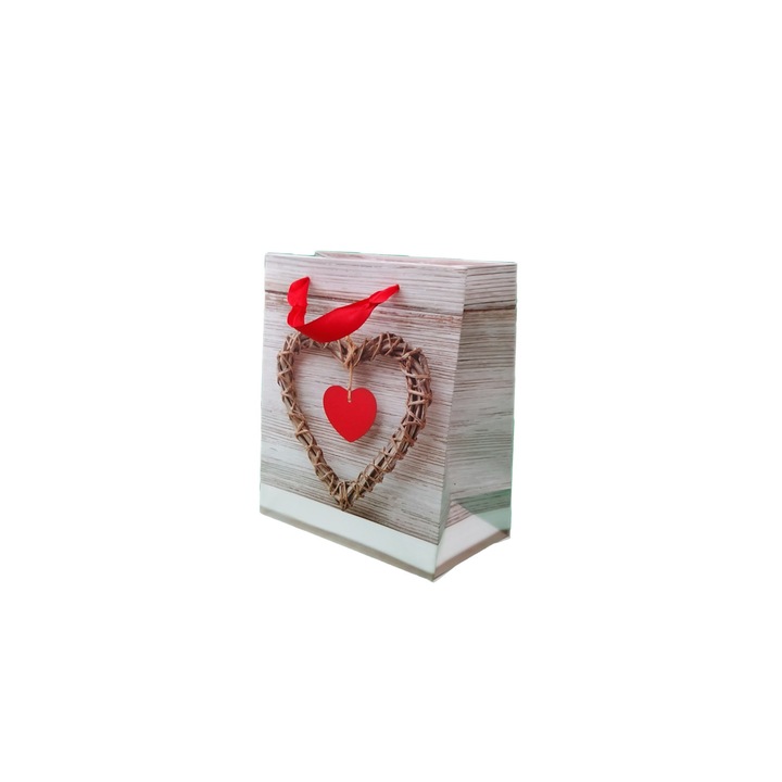 Punga cadou mica model inima 23x18x10cm