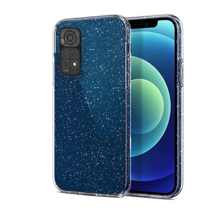 G-Tech Glitter Shine Case Съвместим с Xiaomi Redmi Note 11, Crystal Clear