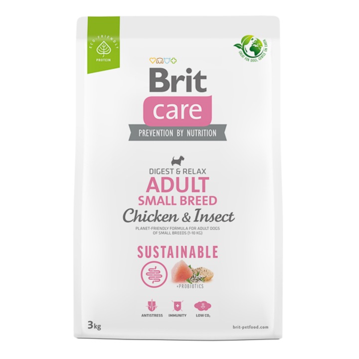 Hrana uscata pentru caini Brit Care Sustainable Adult Small Breed, 3 kg